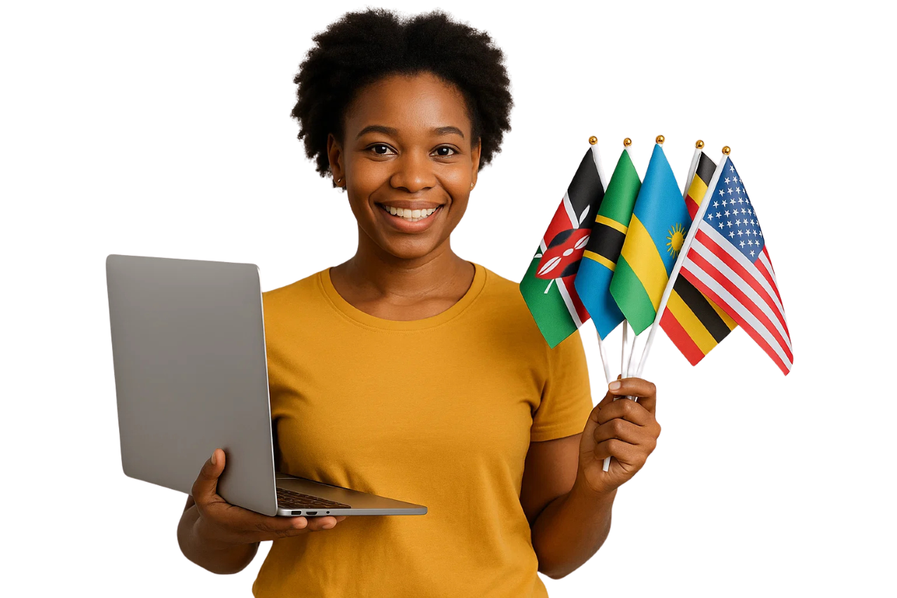 african lady with flags